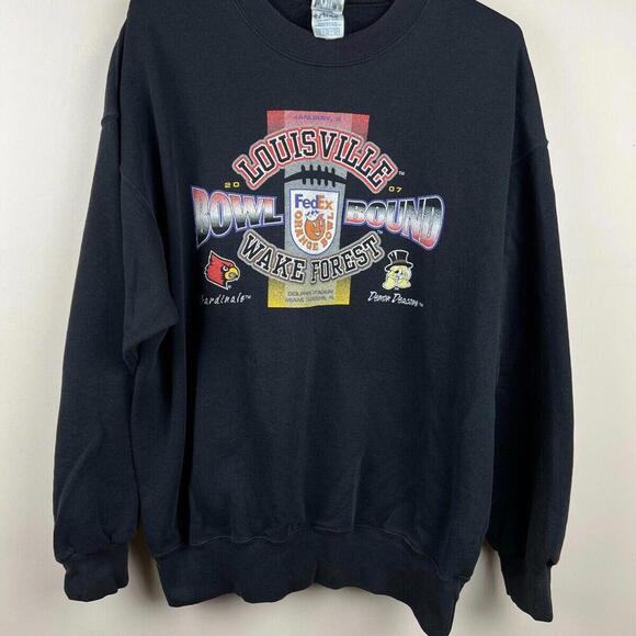 2007 Vintage Y2K Louisville Cardinals Bowl Bound Demon Deacons Sweatshirt XL - Picture 1 of 4